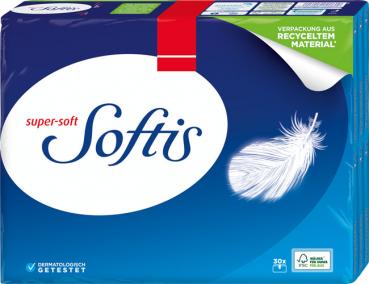 Softis Taschentücher super soft, 4-lagig, 30 x 9 Stück