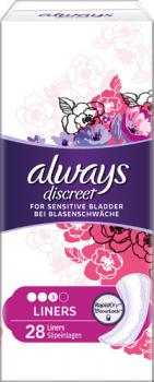 Always discreet Inkontinenz Normal Slipeinlagen, leichte Blasenschwäche