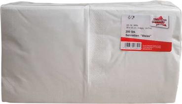 Servietten WEISS, 3-lagig, 33 x 33 cm, 1/4 Folding