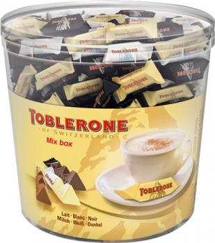 Toblerone Mix-Box 3 Sorten (Milch, Weiss, Dunkel), 113 Stück, einzeln verpackt