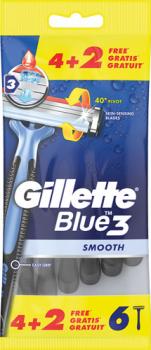 Gillette Blue 3 Smooth Einwegrasierer, 6 Stück