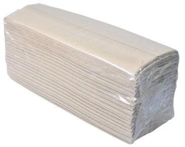 Papier-Falthandtücher natur mit Prägung, C-Faltung, 1-lagig, 25 x 10 cm, Recycling-Papier, EINZELPACKUNG, 166 Stück