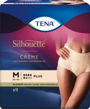 TENA Silhouette Crème Größe M (Gr. 36 - 44), taillenhohe Unterwäsche, mittlere Blasenschwäche, 9 Stück