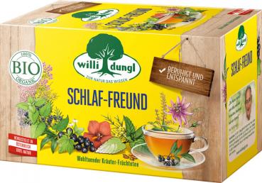 Willi Dungl Bio Tee Schlaffreund, wohltuender Kräuter-Früchtetee, 20 Teebeutel im Kuvert