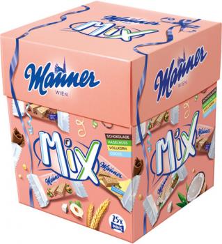 Manner Schnitten Minis Mix-Box (2 Schnitten p. Minipackung), 4 Sorten, 25 Packungen, 375 Gramm Packung