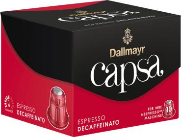 Dallmayr Capsa Espresso Decaffeinato 6, koffeinfrei, Nespresso-kompatibel, 10 Kaffeekapseln