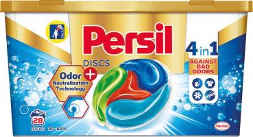 Persil Discs 4in1 Deep Clean Plus Active Fresh, gegen schlechte Gerüche, Colorwaschmittel-Tabs 28 WG