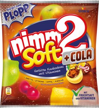 nimm2 Soft +Cola, gefüllte Kaubonbons mit Vitaminen