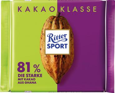 Ritter Sport Kakao-Klasse 81 % Die Starke aus Ghana, 100g