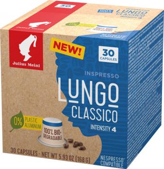 Julius Meinl Inspresso Lungo Classico 4 XL, Nespresso-kompatibel, kompostierbar, 30 Kaffeekapseln à 5,6 g
