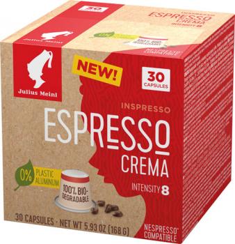 Julius Meinl Inspresso Espresso Crema 8 XL, Nespresso-kompatibel, kompostierbar, 30 Kaffeekapseln à 5,6 g