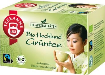 Teekanne Fairtrade Bio Hochland-Grüntee, Teebeutel im Kuvert