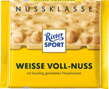 Ritter Sport Nuss-Klasse Weiße Voll-Nuss, 100g