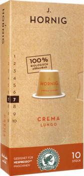 J. Hornig Crema Lungo 7, Nespresso-kompatibel, kompostierbar, 10 Kaffeekapseln