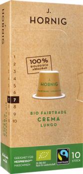 J. Hornig Fairtrade Bio Crema 7, Nespresso-kompatibel, kompostierbar, 10 Kaffeekapseln