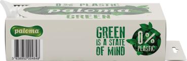 Paloma Green Taschentücher-Box, 0 % Plastik, 4-lagig, 80 Stück, wiederbefüllbar, Entnahmeöffnung in 6 verschiedenen Stufen vergrößerbar