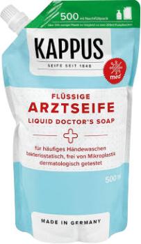 Kappus Arztseife für häufiges Händewaschen, bakteriostatisch, Nachfüllbeutel, 500ml