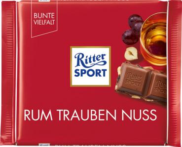 Ritter Sport Bunte Vielfalt Rum Trauben Nuss, 100g