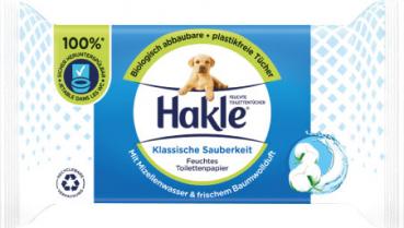 Hakle Feucht Klassische Sauberkeit, Feuchte Toilettentücher mit Mizellenwasser & frischem Baumwollduft, biologisch abbaubar, plastikfrei, Nachfüllung, 1 Stück