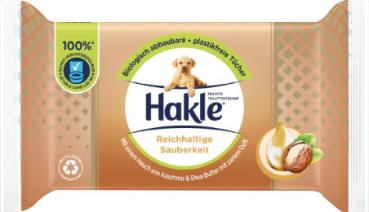 Hakle Feucht Reichhaltige Sauberkeit, Feuchte Toilettentücher mit Kaschmir & Shea Butter, biologisch abbaubar, plastikfrei, Nachfüllung,1 Stück