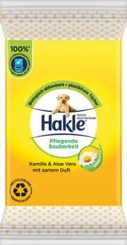 Hakle Feucht für unterwegs Pflegende Sauberkeit Kamille & Aloe Vera, 12 Stück feuchte Toilettentücher, biologisch abbaubar, plastikfrei