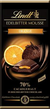 Lindt Edelbitter Mousse Orange, 70 % Cacao, 150 Gramm