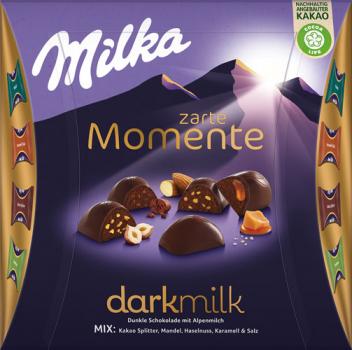 Milka Zarte Momente darkmilk Mix, 4 Sorten, 8 Stück einzeln verpackt