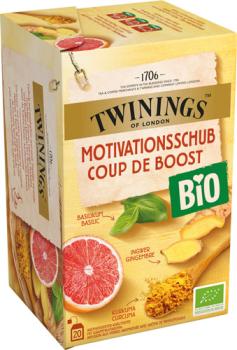 Twinings BIO Motivationsschub, aromatisierter Kräutertee mit Grapefruitaroma, 20 Teebeutel im Kuvert