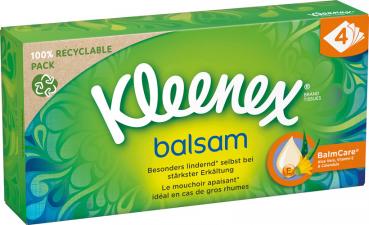 Kleenex Balsam Taschentücher-Box, 4-lagig, 56 Blatt