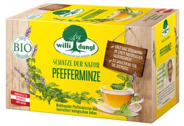 Willi Dungl Tee Schätze der Natur Bio Pfefferminze, Kräutertee, 20 Teebeutel im Kuvert