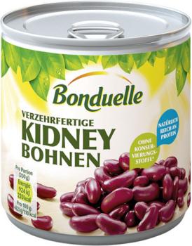 Bonduelle Kidney Bohnen (rote Bohnen), verzehrfertig, 125g (Abtropfgewicht )