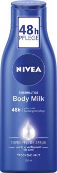 Nivea Reichhaltige Body Milk, 48h Pflege mit Mandelöl, für trockene Haut