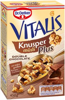 Dr. Oetker Vitalis Knusper Müsli Plus Double Chocolate, 450 Gramm