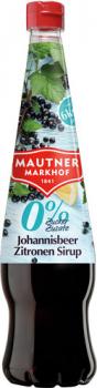 Mautner Markhof 0 % Zucker Johannisbeer-Citro-Sirup, ohne Zuckerzusatz, EINWEG PET