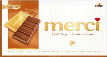 Merci Edel-Nougat, 4 Mini-Tafelschokoladen