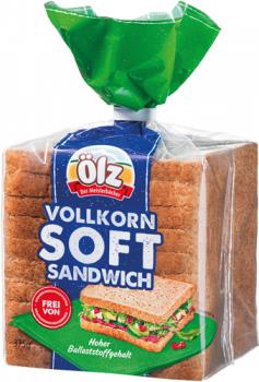 Ölz Vollkorn Soft Sandwich, 10 Scheiben, 375 Gramm