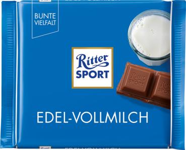 Ritter Sport Bunte Vielfalt Edel-Vollmilch, 35 % Kakao, 100g