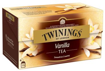 Twinings Vanilla, Schwarztee aromatisiert, 25 Teebeutel im Kuvert