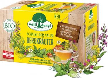 Willi Dungl Bio Tee Schätze der Natur Bio Bergkräuter, Bio-Kräutertee, 20 Teebeutel im Kuvert