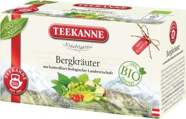 Teekanne Kräutergarten Bio Bergkräuter, Teebeutel im Kuvert