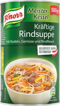 Knorr Meister Kessel Kräftige Rindsuppe mit Nudeln, Gemüse und Rindfleisch