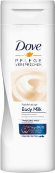 Dove Pflege Versprechen Reichhaltige Body Milk für trockene Haut