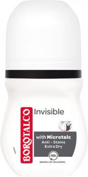 Borotalco Invisible, 48h Deo Roll-on mit Mikrotalk, 0 % Alkohol, Anti-Transpirant/Anti-Perspirant