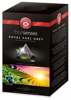 Teekanne foursenses Fairtrade Royal Earl Grey, Schwarztee, Pyramidenbeutel