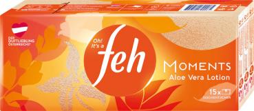 Feh moments Aloe Vera Lotion Taschentücher, 4-lagig, 15 x 9 Stück