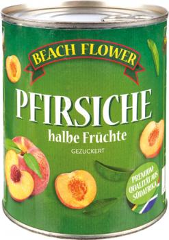Beach Flower Pfirsich-Hälften, gezuckert, 480g (Abtropfgewicht)