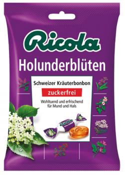 Ricola Holunderblüten ohne Zucker, Hustenbonbons mit Schweizer Alpenkräutern