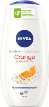 Nivea Orange & Avocado Oil, milde Pflegedusche ohne Mikroplastik, 250ml