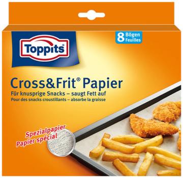 Toppits Cross & Frit Papier, saugt Fett auf, 8 Einzelbögen à 37 x 30 cm