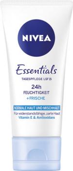 Nivea Essentials Tagespflege 24h Feuchtigkeit + Frische, LSF 15, für normale Haut und Mischhaut, 50ml